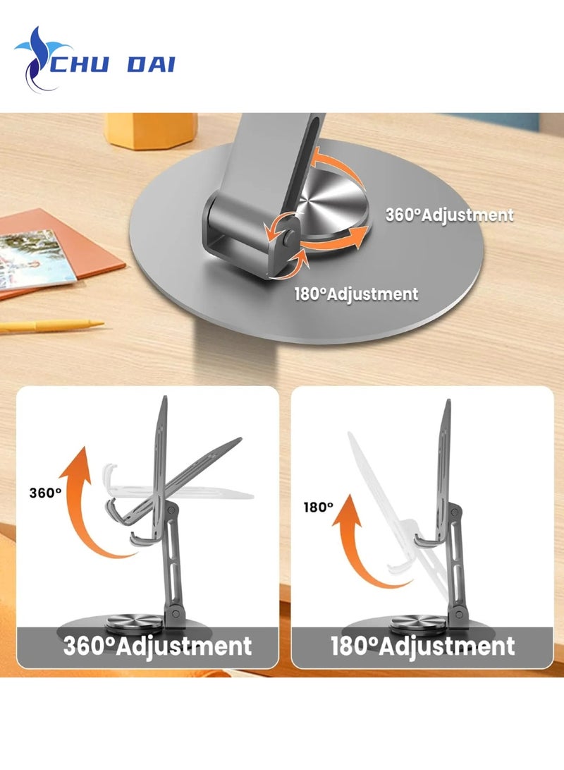 CHU DAI Metal Phone Stand, Adjustable 360° Rotation Non-Slip Metal Phone Stand Compatible with Smartphones Apple iPhone 16 15 14 13 12 Pro Max Plus Samsung Tables iPad - Image 3