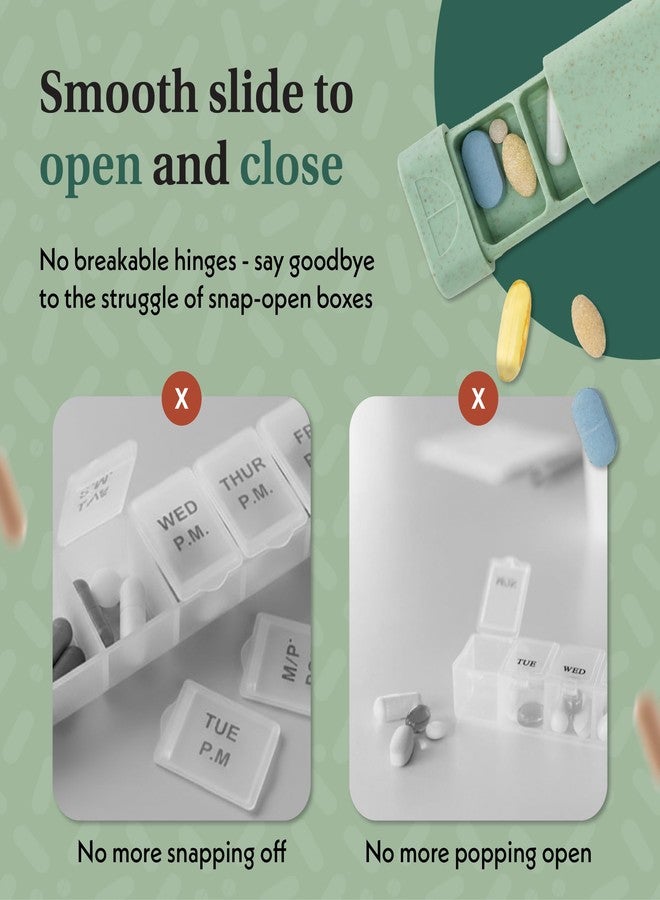 SEQUENCE Pillar - 7-Day Pill Organizer | Weekly Medicine Pill Container Travel Box - Aesthetic Medication Holder - Stylish Travel Pill Case - Cute Small Medication Organizer 7 Day for Women (Sage Green) - Image 5