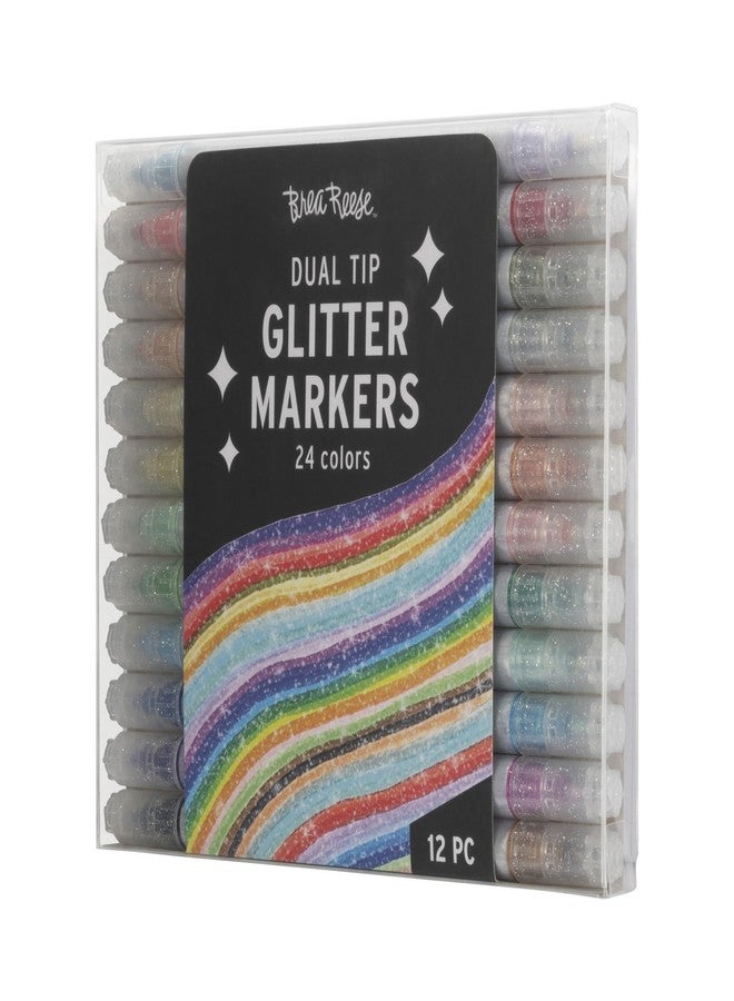 Brea Reese: Dual Tip Markers - Glitter 12ct - 24 Sparkling Colors, Professional Quality, Water-Based Ink, Adults Art Supplies, Crafts & Scrapbooking - Image 4
