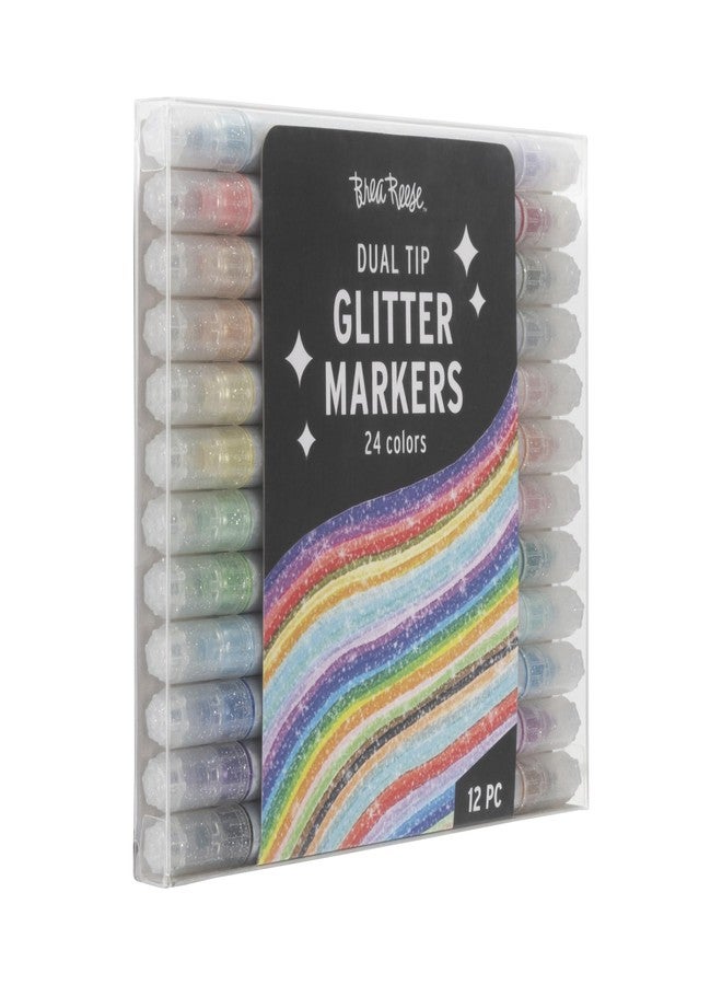 Brea Reese: Dual Tip Markers - Glitter 12ct - 24 Sparkling Colors, Professional Quality, Water-Based Ink, Adults Art Supplies, Crafts & Scrapbooking - Image 3