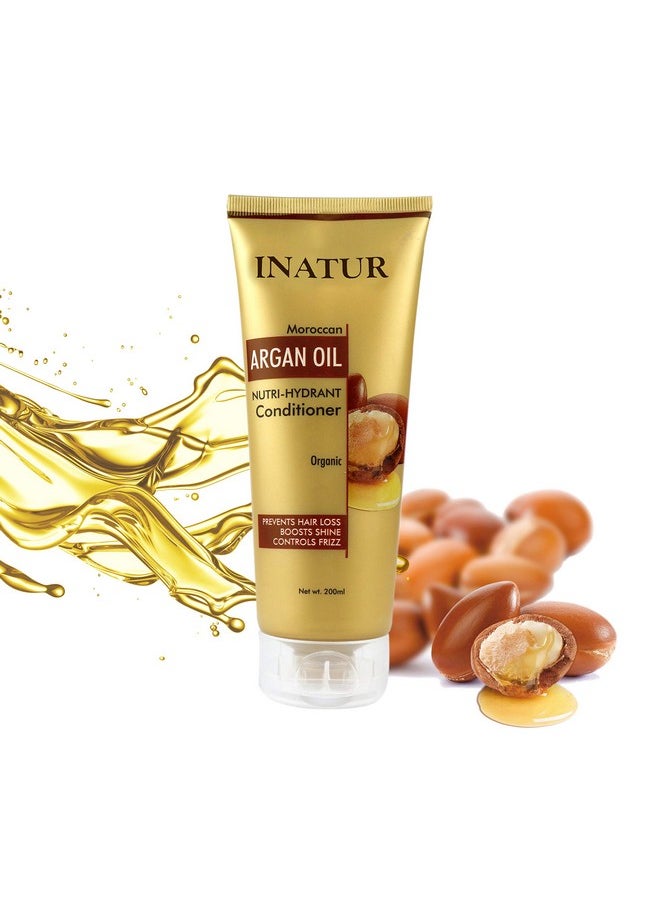 INATUR Argan Oil Hair Conditioner - Deep Conditioning, Nourishing, Repairing, Boost Shine, Controls Frizz, And Sulfate-Free - 200Ml  - Image 2
