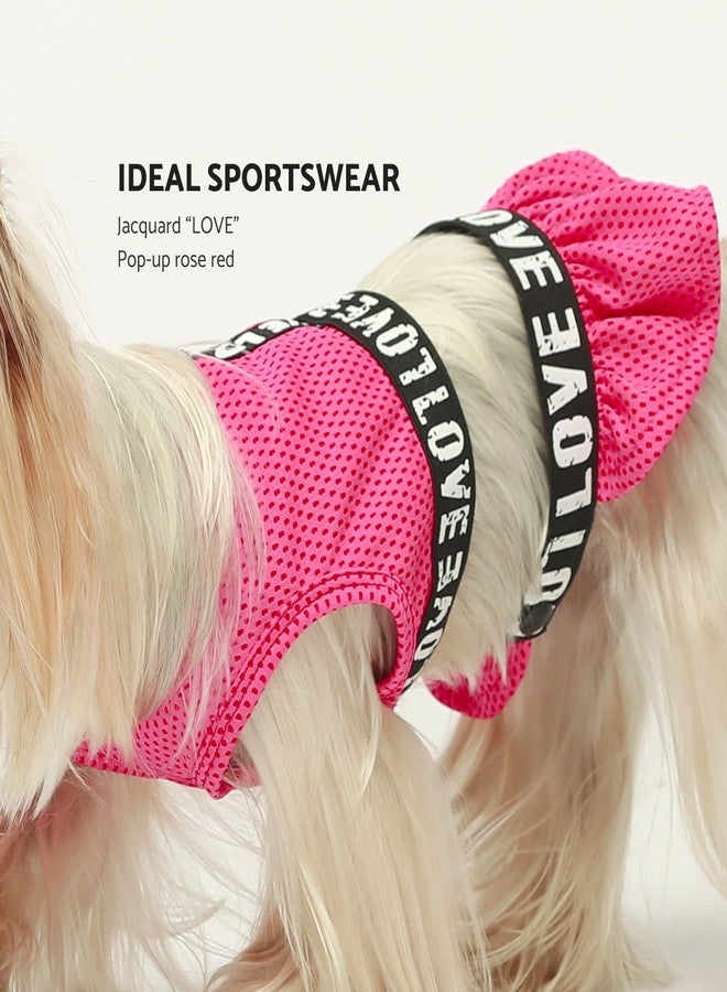 فيت وورم فستان كلاب من قطعتين من فيت وورم، ملابس رياضية خفيفة الوزن للكلاب الصغيرة، ملابس للقطط، لون وردي فاتح، مقاس متوسط - Image 3