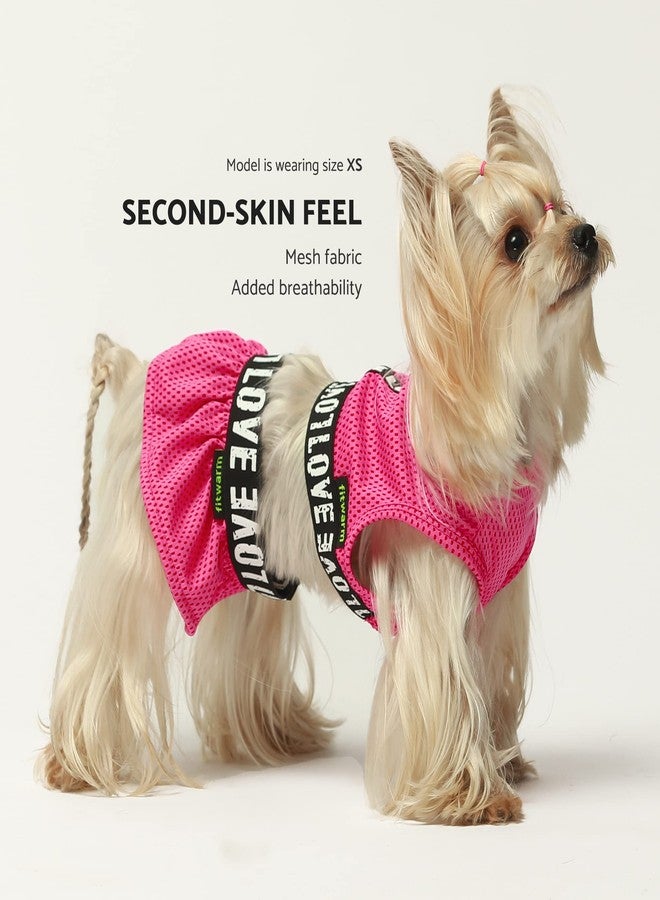فيت وورم فستان كلاب من قطعتين من فيت وورم، ملابس رياضية خفيفة الوزن للكلاب الصغيرة، ملابس للقطط، لون وردي فاتح، مقاس متوسط - Image 2