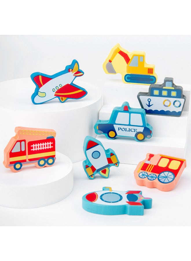 Children's Digital Alphabet Matching Board Macaron Magnetic Fishing Game Wooden Logarithmic Board Educational Toys Wholesale-Color:Traffic Logarithmic Board - Image 5