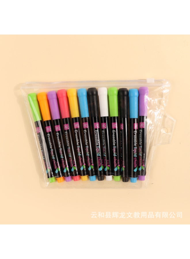 YIHUI Magnetic Erasable Light Board Pen Color Water Soluble Dustless Liquid Chalk Led Blackboard Highlighter Printable Log - Image 1