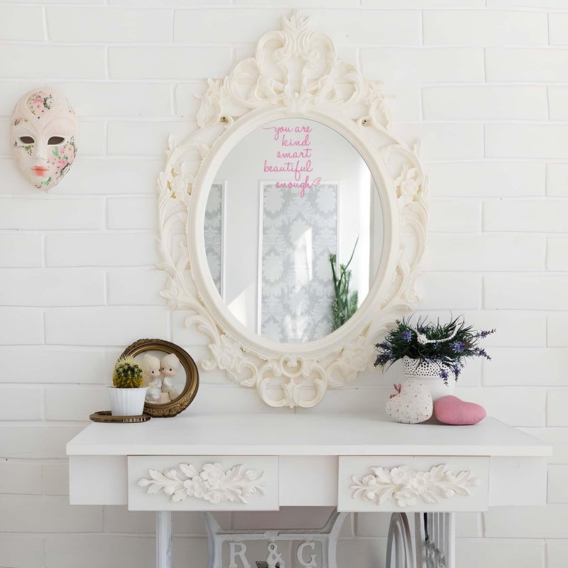 JINGIHE Affirmation Stickers You are Kind Smart Beautiful Enough, Mirror Wall Decor for Bathroom, Vinyl Peel and Stick Wall Decals for Home Decor Living Room Bedroom Girl Home Decoration (Pink) - Image 5