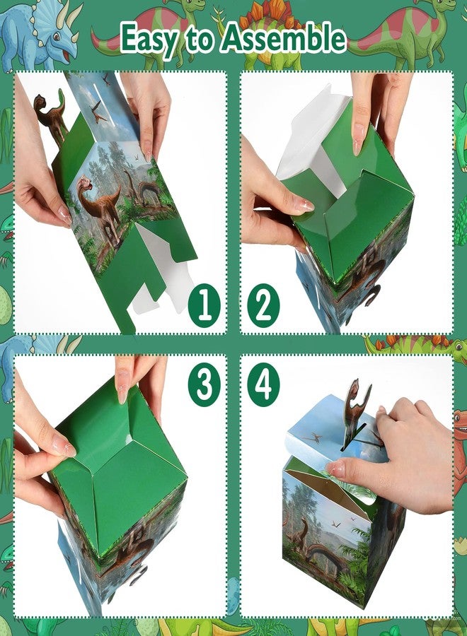 Sherr 36 Pieces Dinosaur Treat Boxes Dinosaur Birthday Gift Box Tropical Jungle Party Cardboard Box Dinosaur Party Decor Box for Kid Dinosaur Theme Birthday Party Candy Gift Decor Supplies - Image 3