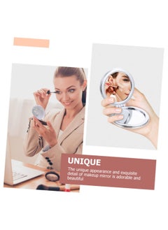Y&D 4PCS Quicksand Makeup Mirror, Double Sided Round Handheld Compact Cosmetic Cartoon Wallet Cute Accessories Portable Travel Purse Mirror  - Image 3