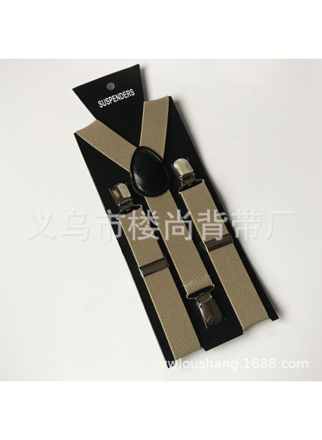 Solid Color Children's Suspender Clip Baby Suspenders 3 Clips Y-shaped Performance Clothing Matching Suspender