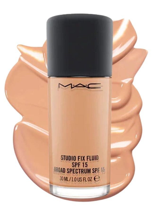 MAC Cosmetics MAC Studio Fix Fluid SPF 15 Foundation NW15 – 24HR Long-Wear, Matte Finish, Oil Control, Medium-to-Full Coverage - Image 1