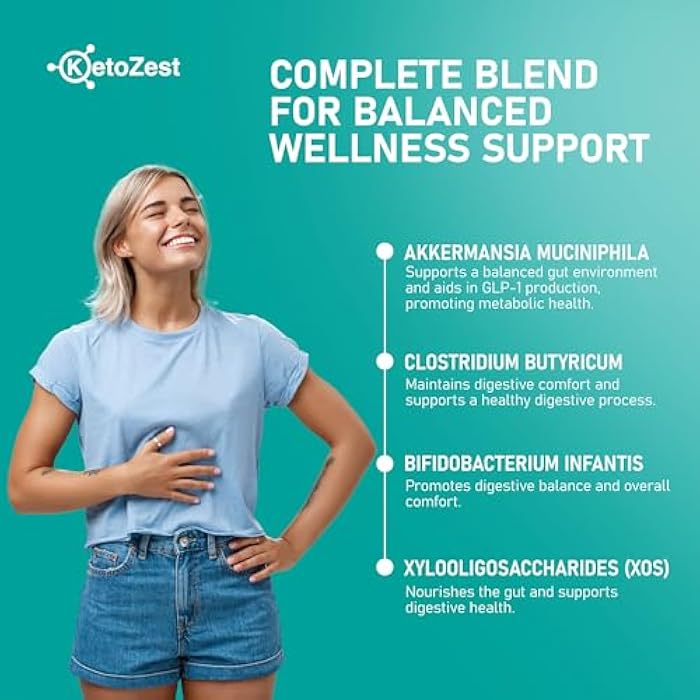 KetoZest GLP-1 Support Weight Loss Support Probiotic Prebiotic Supplement - Increases GLP1 Production Activate Natural GLP 1 with Akkermansia Muciniphila - Gut Health & Fat Burn Support for Women Men - Image 4