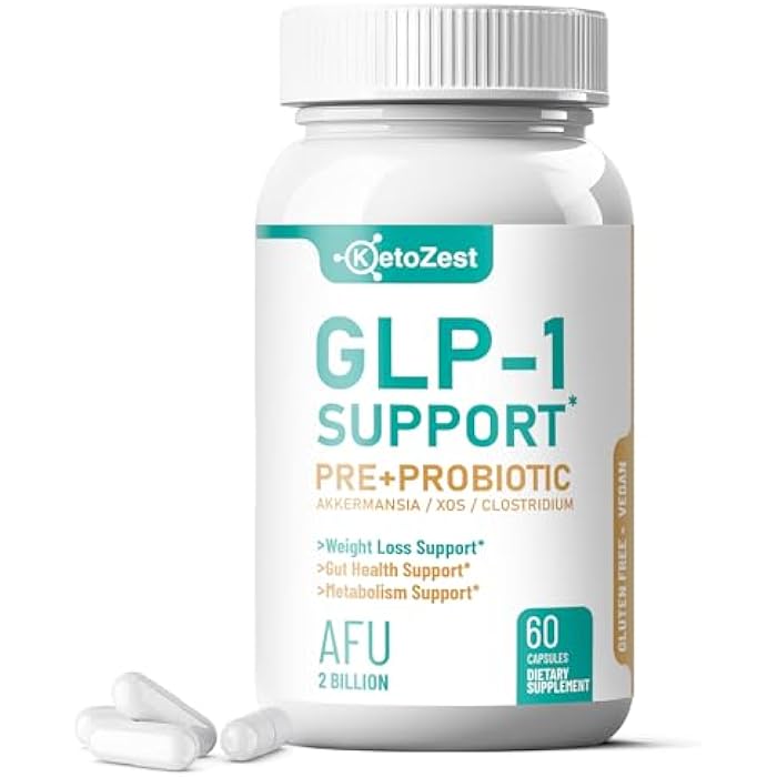 KetoZest GLP-1 Support Weight Loss Support Probiotic Prebiotic Supplement - Increases GLP1 Production Activate Natural GLP 1 with Akkermansia Muciniphila - Gut Health & Fat Burn Support for Women Men - Image 1