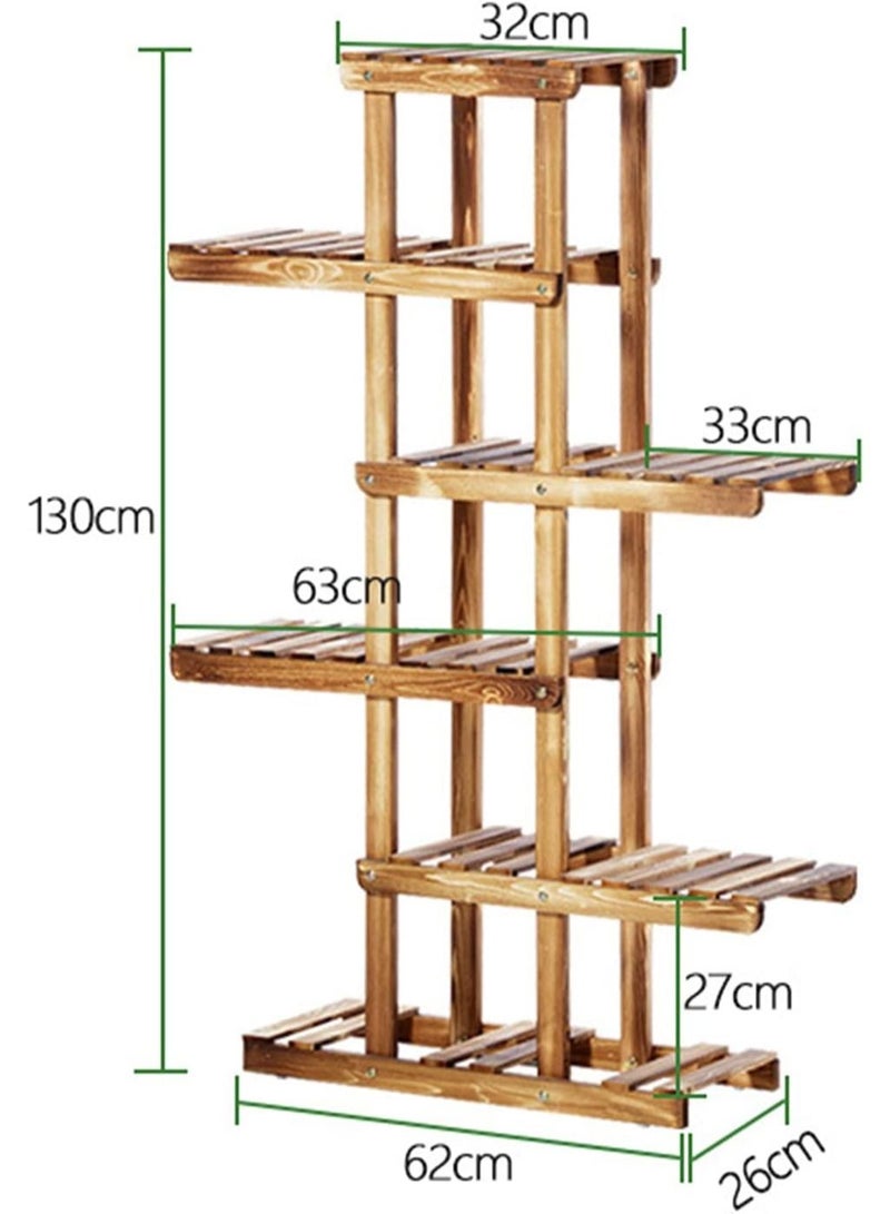 DubaiGallery Plant Pot Shelf Flower Shelf Solid Wood Floor Indoor Multi-Tier Balcony Green Radish Living Room Meaty Flower Pot Rack Space Rack - Image 4