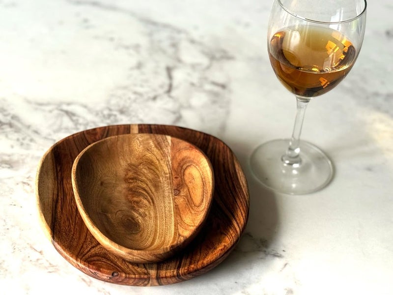 appeasy Acacia Wooden Serving Platter, Decorative Trays,Serving Platters for Appetizers, Fruits, Snacks, Confectionary Products, Sweets, Dry Fruits (Pack of 2) - Image 1