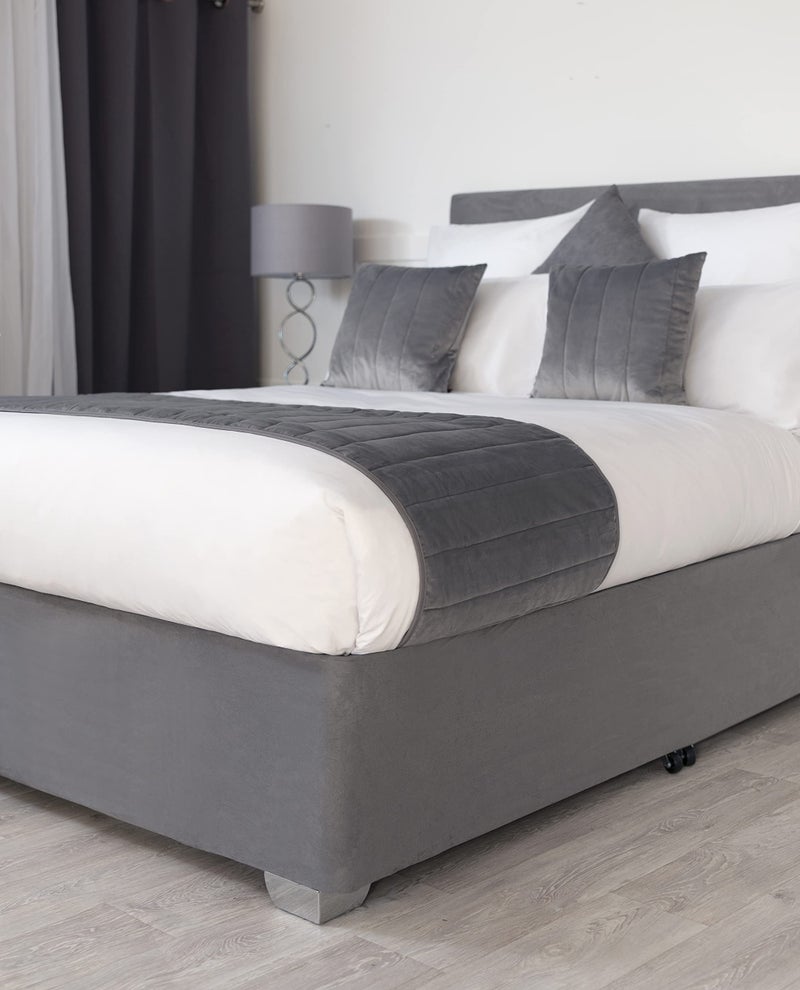 Belledorm Box Spring Cover - Transform Your Bed with This Fully Elasticated Faux Suede & Stretch Wrap-Around 4 Sides Bed Skirt (Charcoal, King/Cal King/Olympic Queen) - Image 2