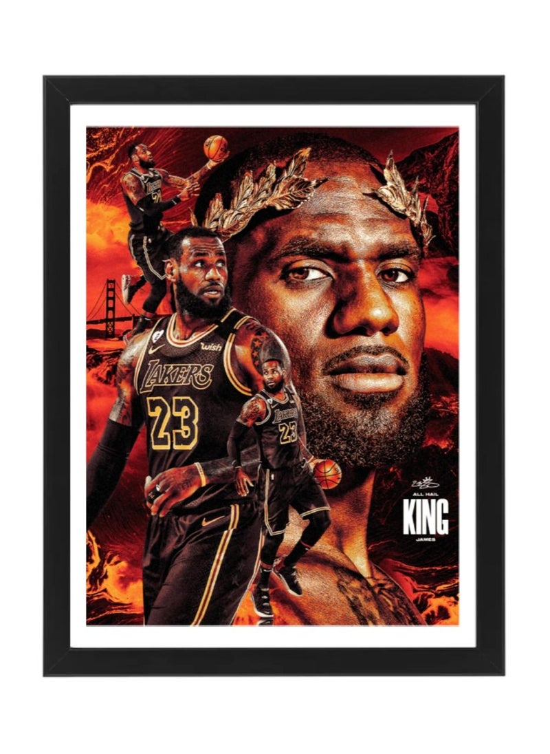 Boomah Accessories LeBron James Basketball Poster with Frame 30x40cm 