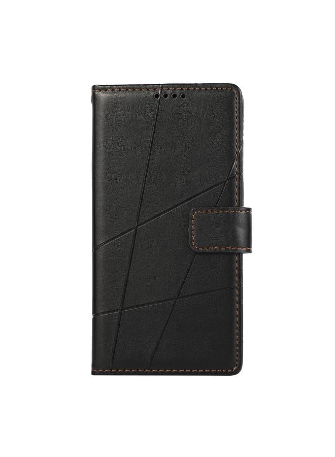 S-TOP Case For OPPO Reno10 5G Global PU Genuine Leather Texture Embossed Line Phone Case - Image 2