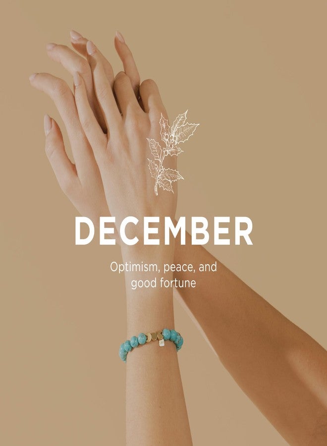 Freshly Picked Beaded December Birthstone Bracelet 7", Semi-Precious Stone Bead, for Women, Mama Gifts (Turquoise) - Image 3