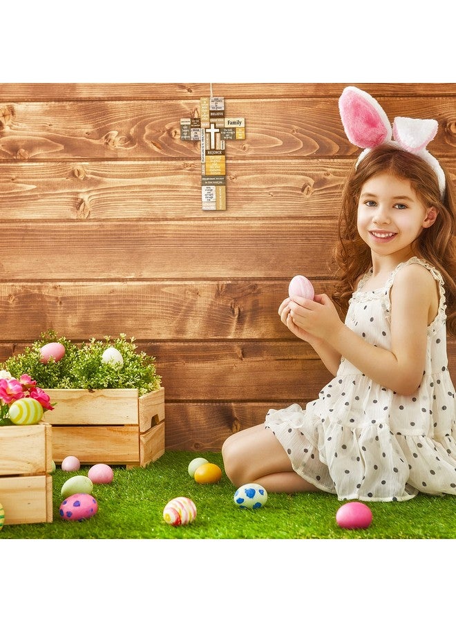 Jetec ديكور جدار صليب المسيحيين إيمان آية كتابية صلبان خشبية مركز طاولة لافتة جدارية منزلية لحفلة عيد الفصح زينة داخلية وخارجية 10.6 × 6.1 بوصة (نمط كلاسيكي) - Image 5