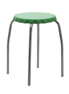 Durable High Quality Steel Solid Stool Green And Silver 19 X 0.8 Mm Sc23010B