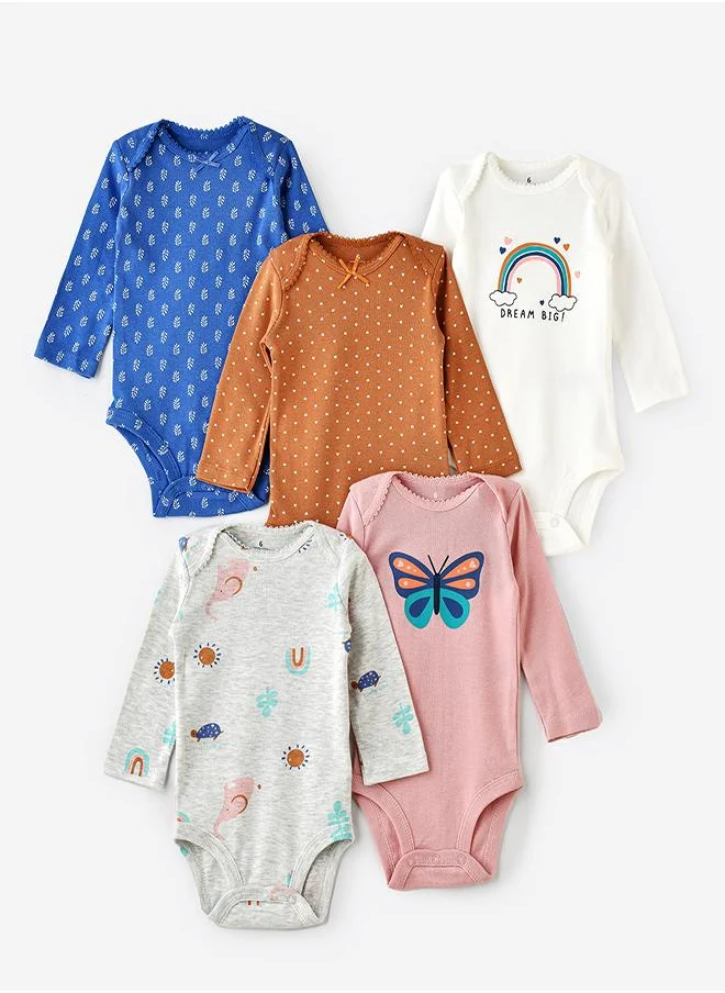 بيبي كلو Butterfly and Rainbow Bodysuit Set of 5