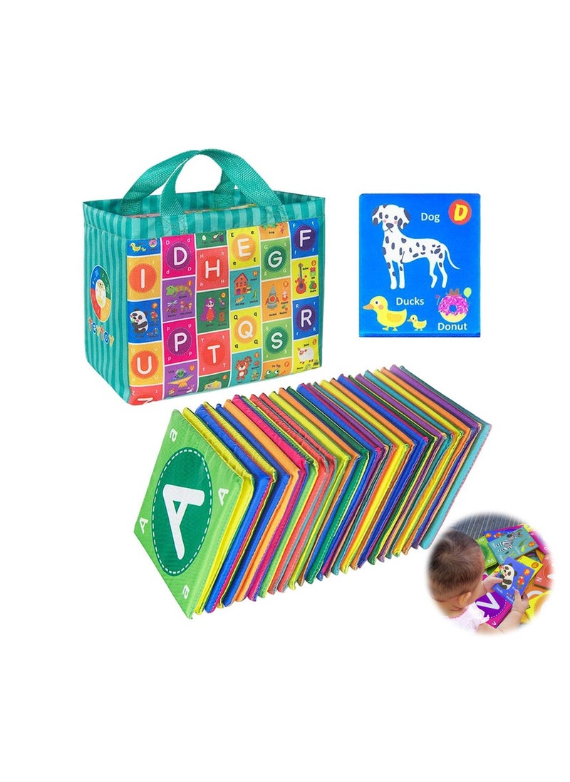 SYOSI Soft Alphabet Flashcards Toy, Educational Cloth Alphabet Toy, 26 Alphabet Letters and Flora Fauna Awareness Toys for Kids  - Image 1
