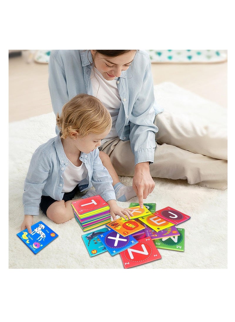 SYOSI Soft Alphabet Flashcards Toy, Educational Cloth Alphabet Toy, 26 Alphabet Letters and Flora Fauna Awareness Toys for Kids  - Image 2