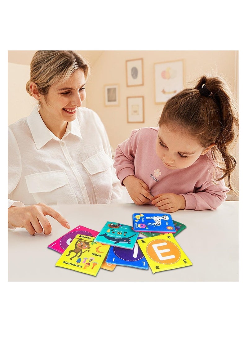 SYOSI Soft Alphabet Flashcards Toy, Educational Cloth Alphabet Toy, 26 Alphabet Letters and Flora Fauna Awareness Toys for Kids  - Image 4