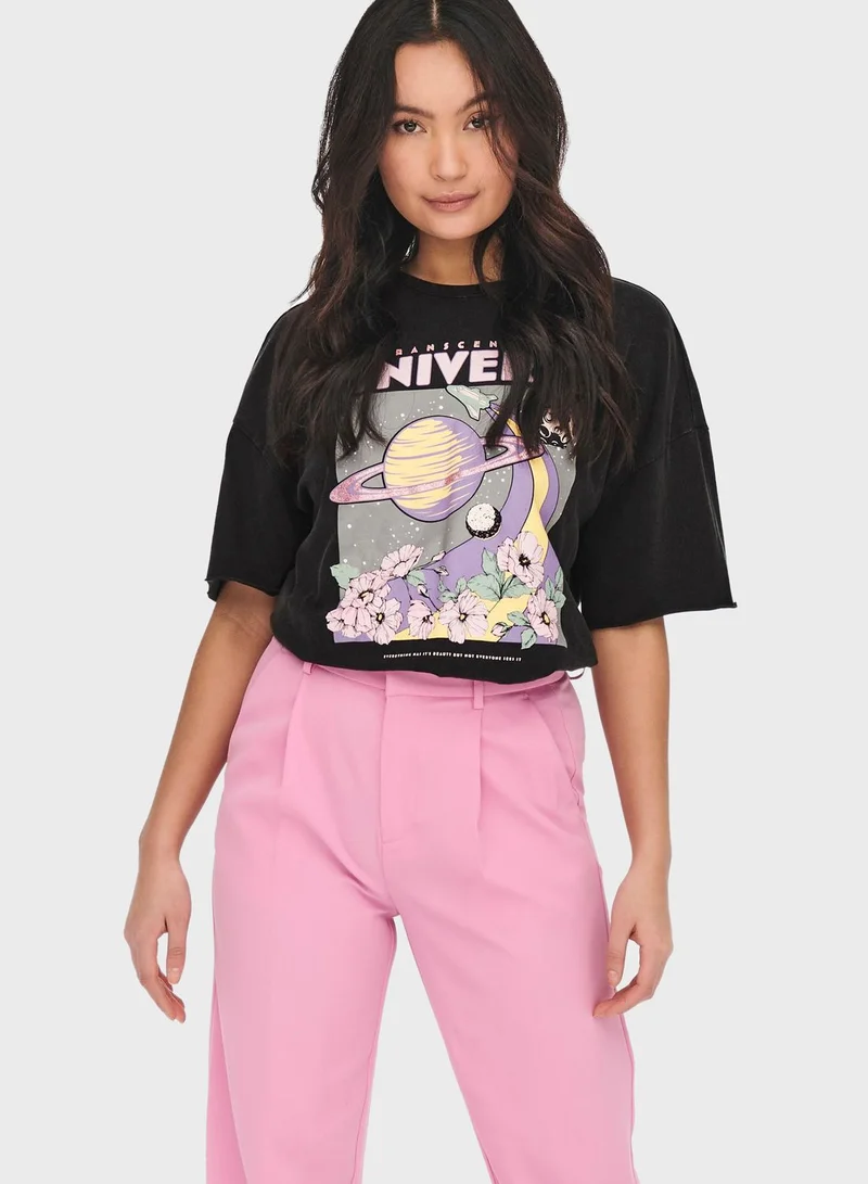 ONLY Crew Neck Graphic T-Shirt