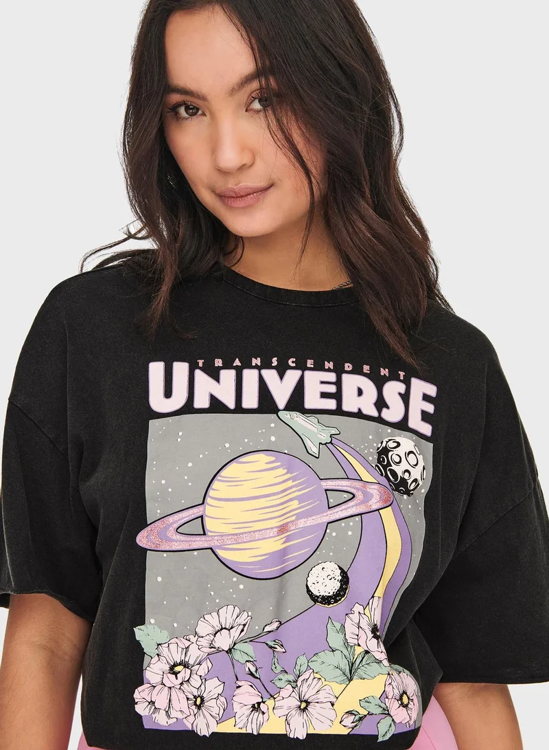 ONLY Crew Neck Graphic T-Shirt