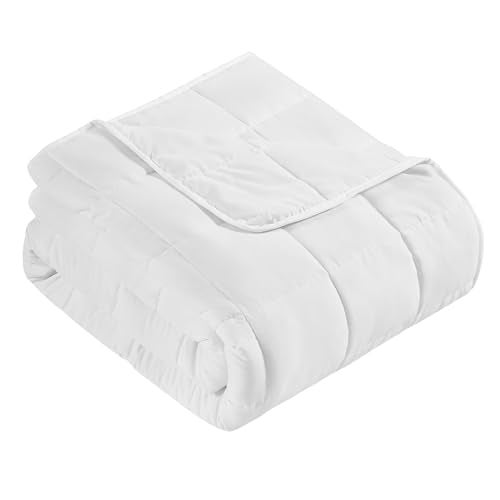 CuteKing Weighted Blanket for Adults: Weighted Blanket with Premium Glass Beads - Breathable Heavy Blanket for Comfort Sleep - Thick Blanket for Adult All Season (20lbs, 48"x72", White) - Image 1