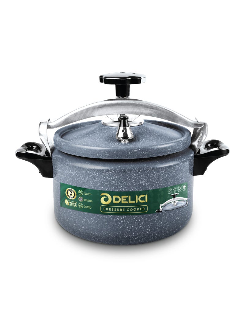 DELICI 9L Granite Coated Aluminium Pressure Cooker | Arabic Pressure Cooker | Durable Body & Lid | Safety Locking Mechanism | Fast & Efficient Cooking | Strong Heat-Resistant Base | Long-Lasting Rubber Gasket | DPC 9G - Image 1