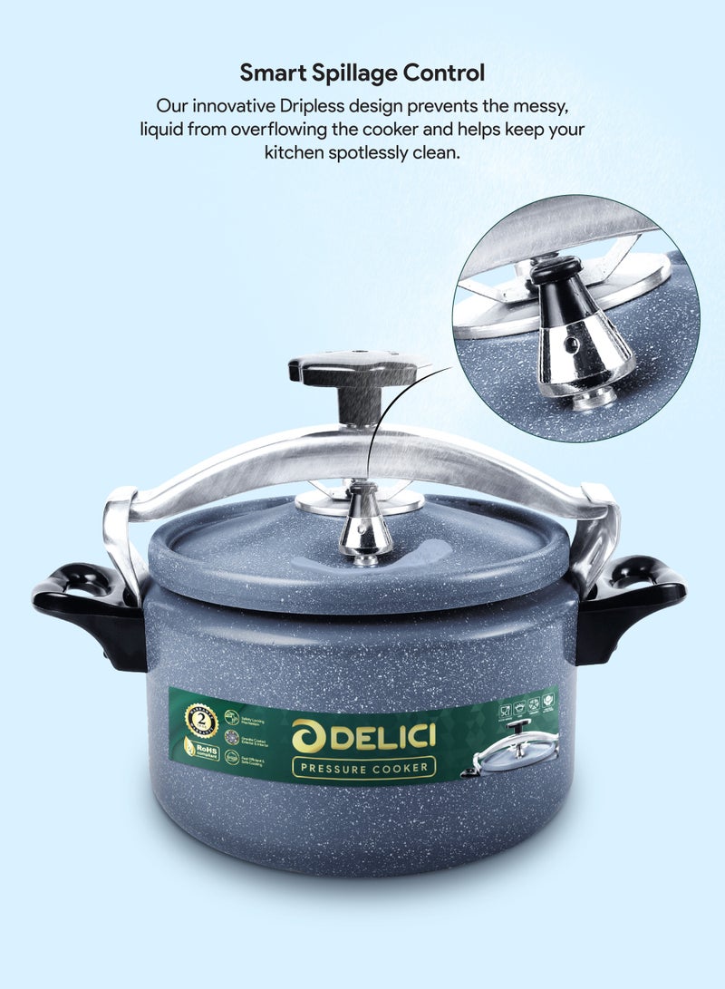 DELICI 9L Granite Coated Aluminium Pressure Cooker | Arabic Pressure Cooker | Durable Body & Lid | Safety Locking Mechanism | Fast & Efficient Cooking | Strong Heat-Resistant Base | Long-Lasting Rubber Gasket | DPC 9G - Image 4