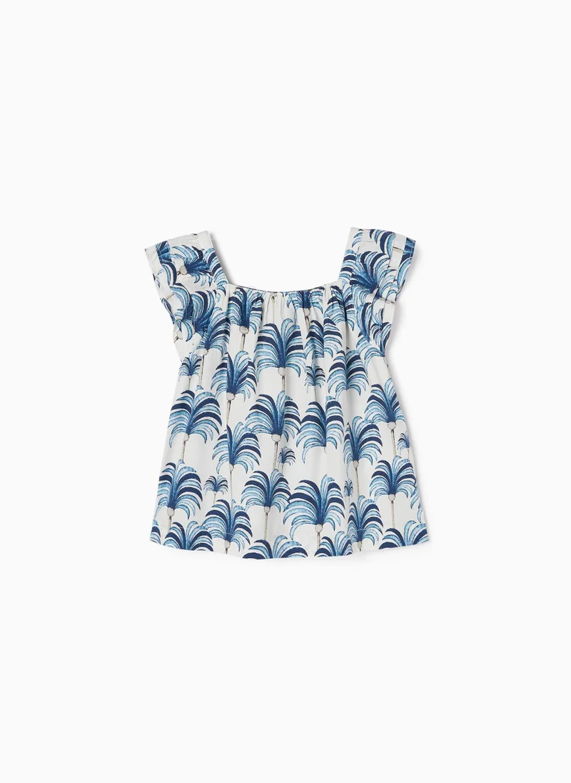 Zippy Zippy Cotton Top For Girls Palm Trees