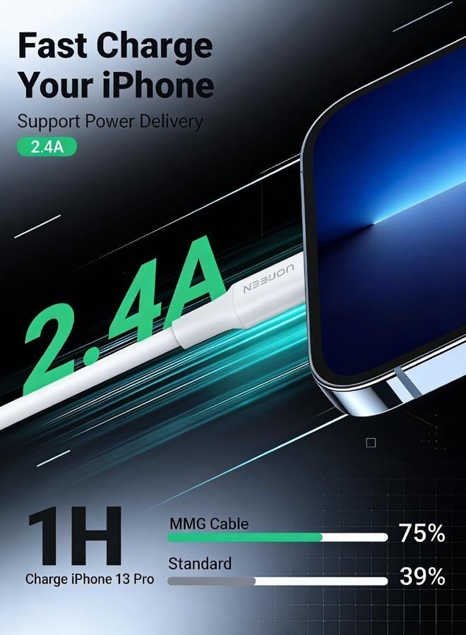 ViaKing iPhone Charger Cable  [MFi Certified] Lightning Cable iPhone Cable 2.4A Lightning Cord Compatible for iPhone 14/14 Pro/14 Plus/14 Pro Max, iPhone 13 Pro 12 Pro Max 11 XS 7 Plus 6S ipad Pro - Image 3