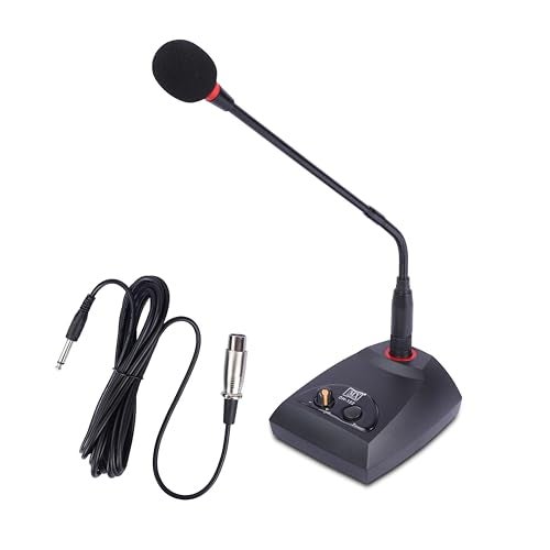 MX 15-Inch Gooseneck Condenser Microphone with Volume Control & Bell Button | Conference Mic for Meetings, Lecterns, Studio Recording, Public Speaking, Desk Use | Plug & Play XLR Mic - Image 1