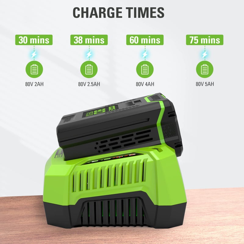 Greenworks PRO 80V Lithium Ion Single Port Rapid Battery Charger GCH8040 - Image 4