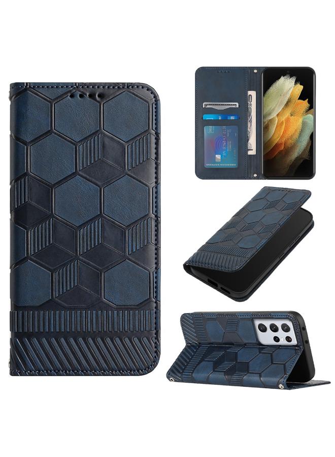 S-TOP Case For Samsung Galaxy S21 Ultra 5G Football Texture Magnetic Leather Flip Phone Case - Image 1