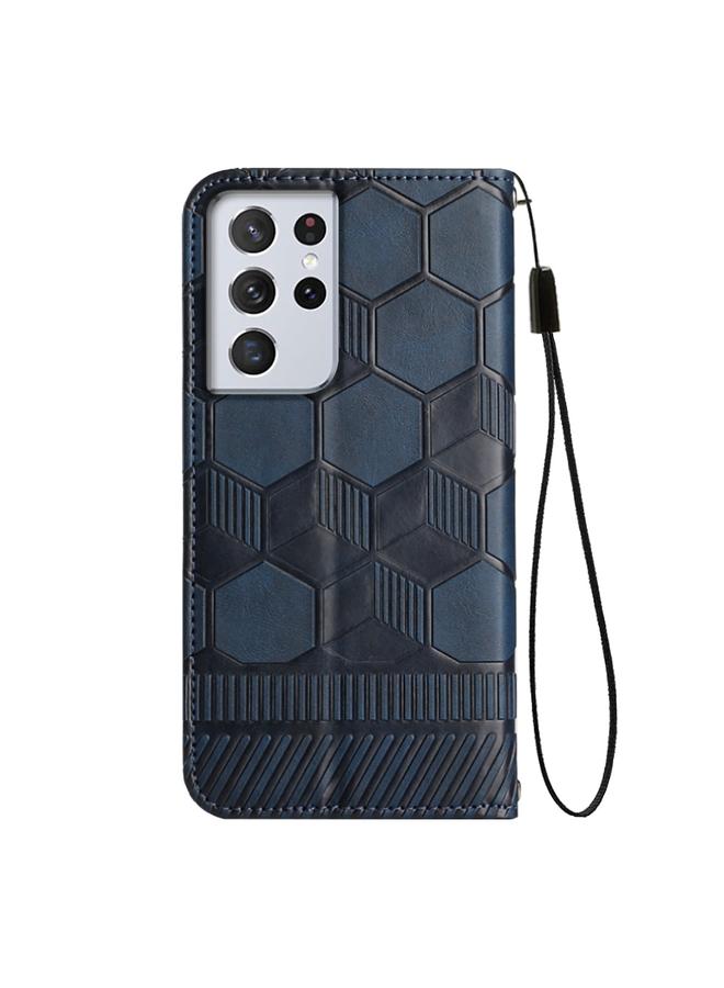 S-TOP Case For Samsung Galaxy S21 Ultra 5G Football Texture Magnetic Leather Flip Phone Case - Image 3