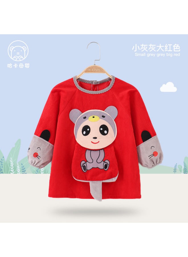 Autumn And Winter Thickeneded Baby Smocks For Men And Women, Kidsren's As For Eating And Wearing, Cute Bibs, Waterproof, Anti-dirty, Reverse-wearing Protective Clothing