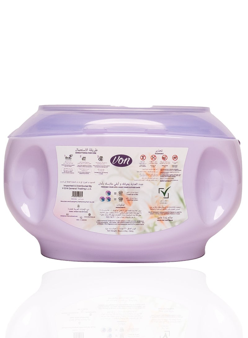 VON 5-in-1 Laundry Capsules – Lily Scent (18 Pods) - Image 3