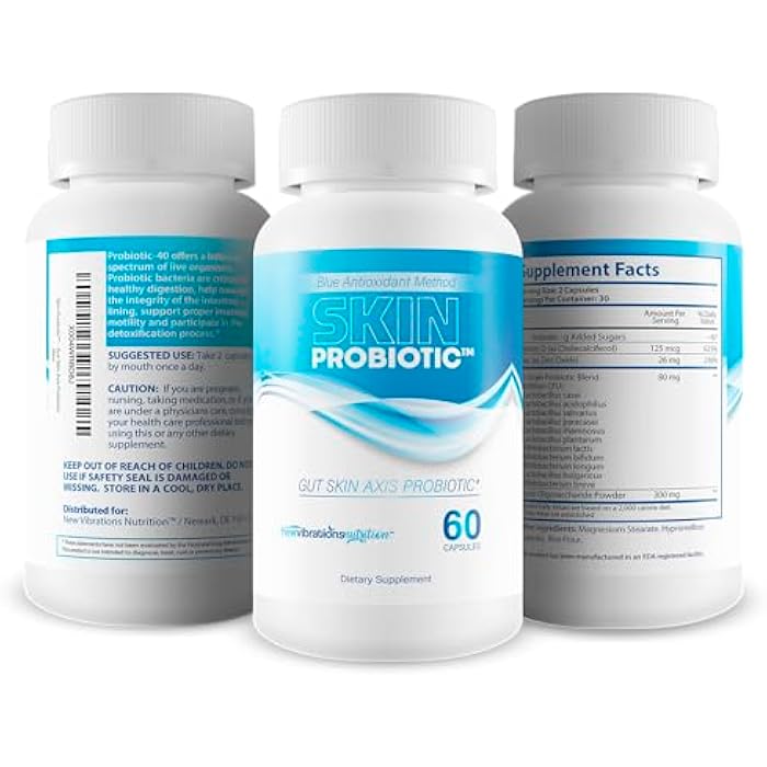 Skin Probiotic Blue Antioxidant Method For Skin And Gut - Our Best Anti Aging Skin Supplement - Anti Wrinkle Supplements For Women & Men - Prime Biome Probiotics Anti-Aging Reactivate Capsules - Image 4