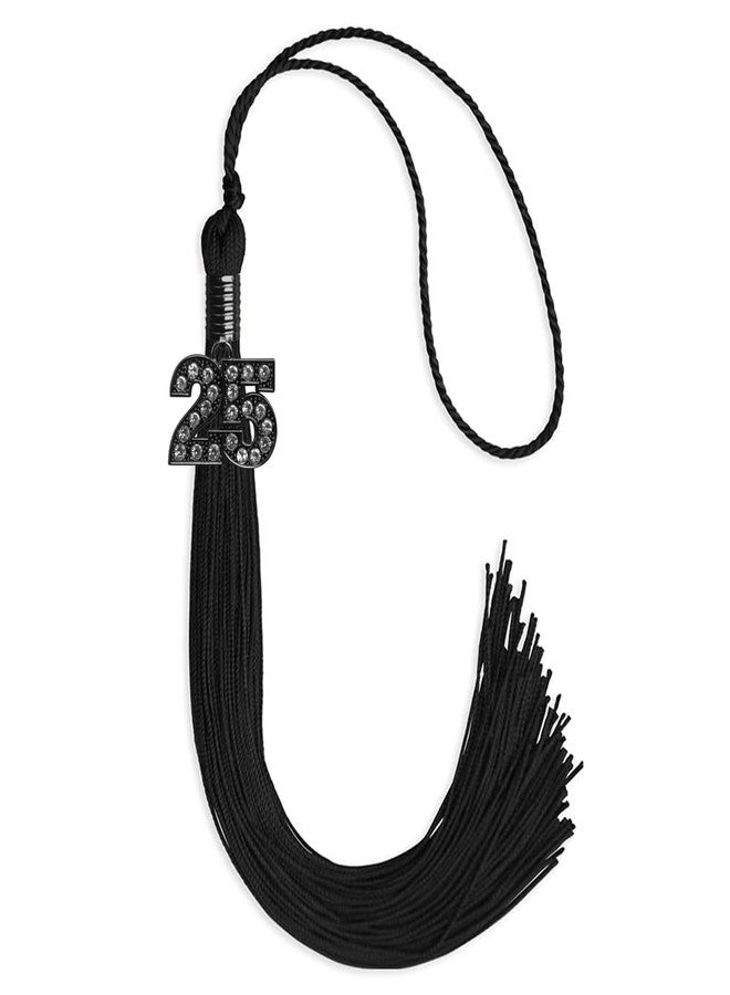 Endea Graduation Single Color Tassel with Black Bling Charm (Black, 2025) - Image 1