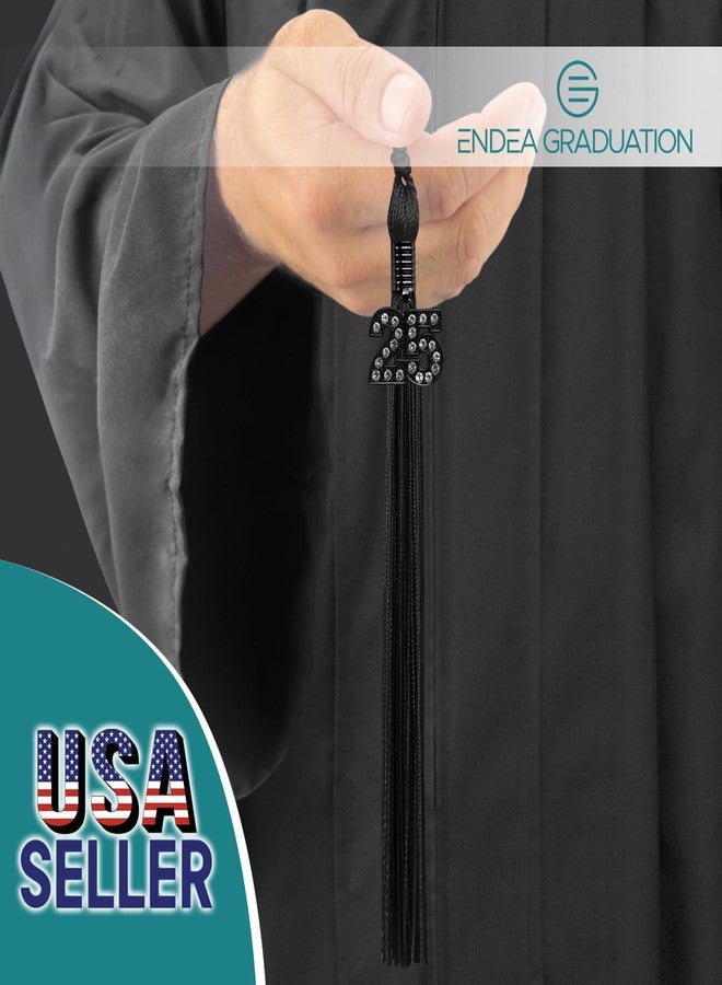 Endea Graduation Single Color Tassel with Black Bling Charm (Black, 2025) - Image 2