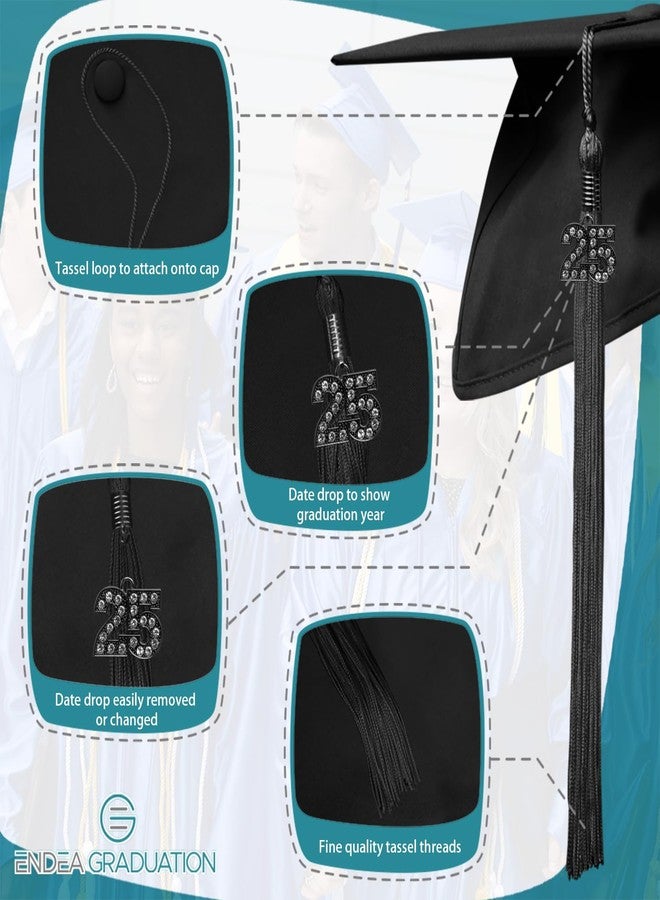 Endea Graduation Single Color Tassel with Black Bling Charm (Black, 2025) - Image 3