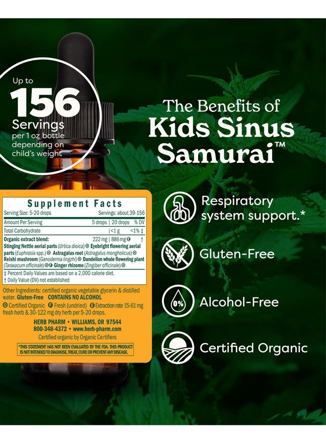 هيرب فارم تركيبة عشبية سائلة معتمدة من هيرب فارم كيدز، خالية من الكحول، ساينس ساموراي، عضوية، 1 أونصة سائلة - Image 2