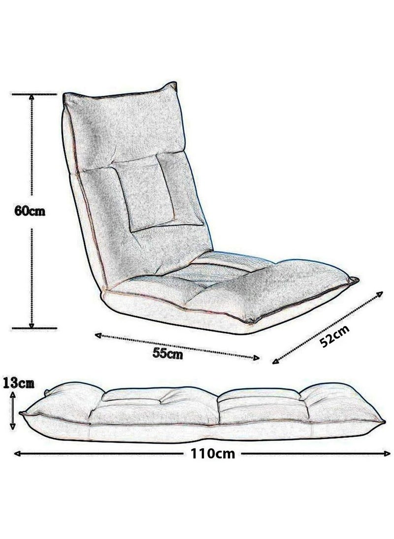 LIMOS - Floor Chair Lazy Sofa Adjustable Padded Folding Chair with Back Support and Backrest Comfortable Chair - Image 1