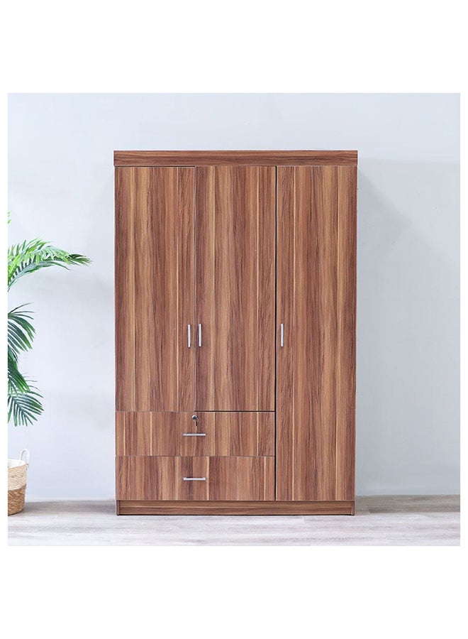 DANUBE HOME Selva 3 أبواب + 2 خزانة ملابس بأدراج لتعليق الملابس، منظم تخزين قوي للغاية، تصميم حديث، خزائن موفرة للمساحة لغرفة النوم، الطول 120 × العرض 42 × الارتفاع 181 سم، كرزي  - Image 1