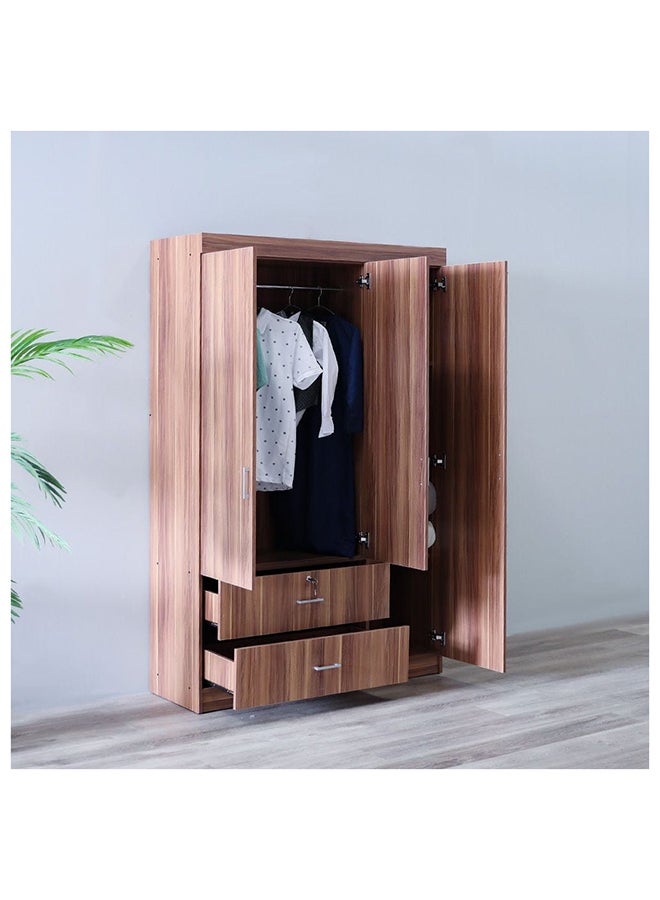 DANUBE HOME Selva 3 أبواب + 2 خزانة ملابس بأدراج لتعليق الملابس، منظم تخزين قوي للغاية، تصميم حديث، خزائن موفرة للمساحة لغرفة النوم، الطول 120 × العرض 42 × الارتفاع 181 سم، كرزي  - Image 5