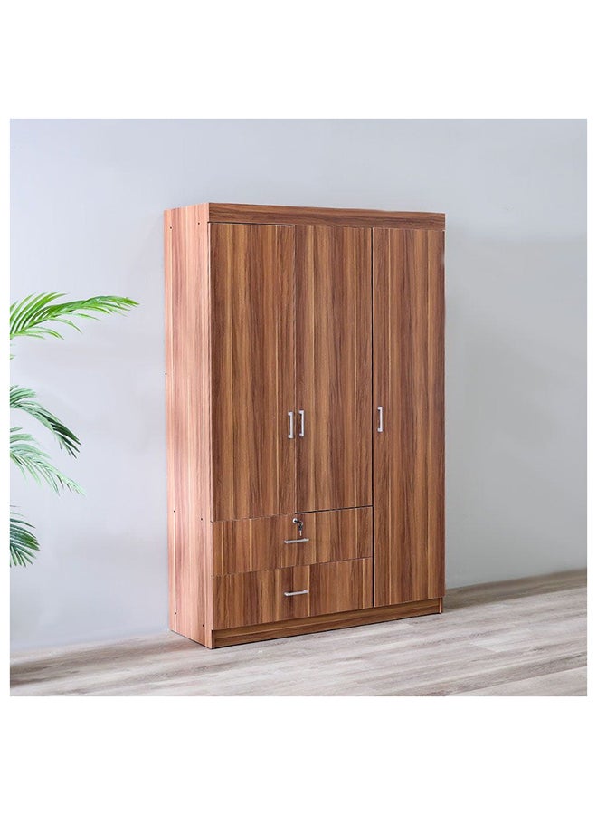 DANUBE HOME Selva 3 أبواب + 2 خزانة ملابس بأدراج لتعليق الملابس، منظم تخزين قوي للغاية، تصميم حديث، خزائن موفرة للمساحة لغرفة النوم، الطول 120 × العرض 42 × الارتفاع 181 سم، كرزي  - Image 4